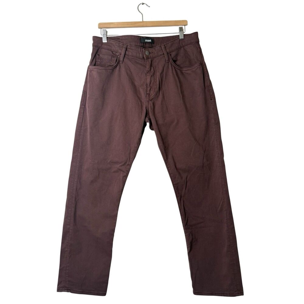 Mavi Pants Mens 34x30(Fits 35X30) Zach Straight Leg Brown Stretch Casual Preppy